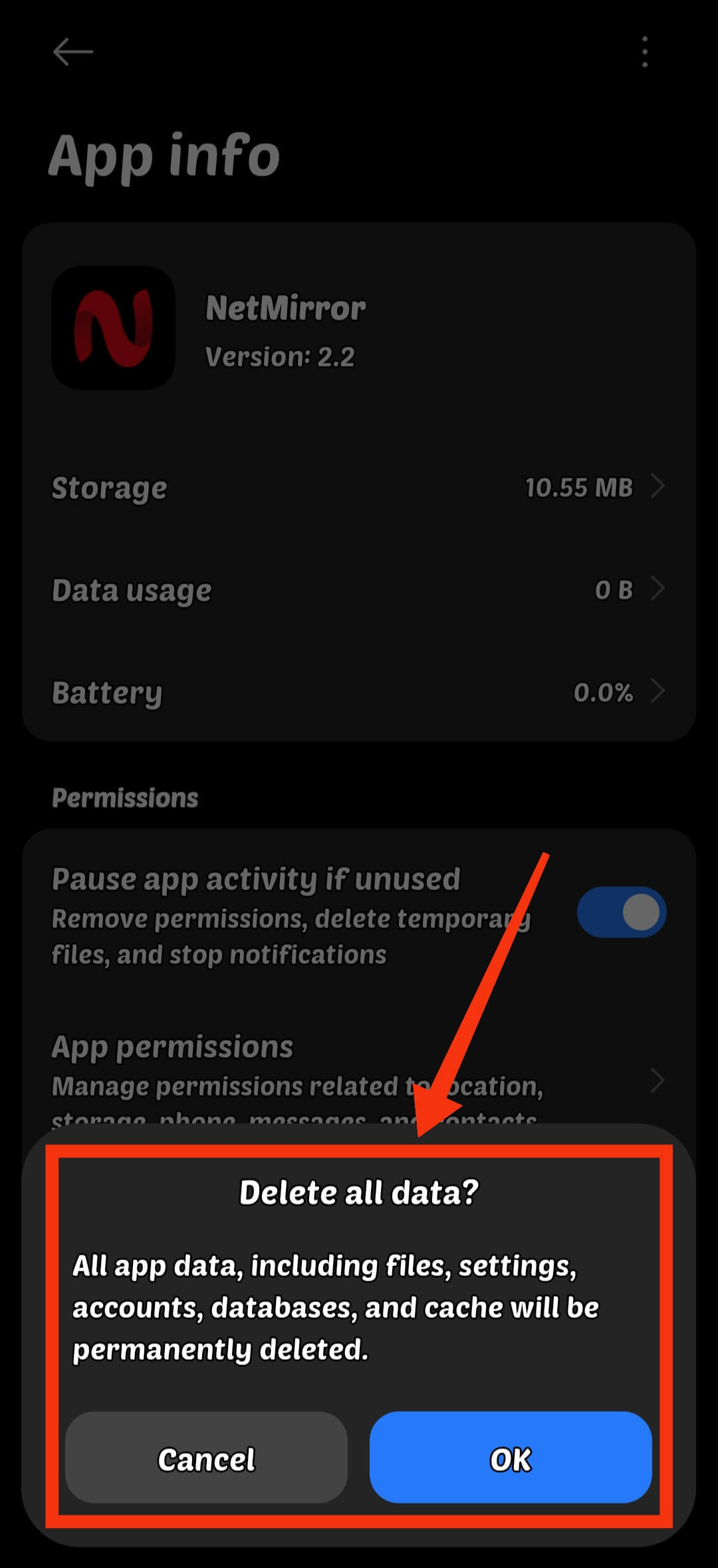 Clear Cache and App Data