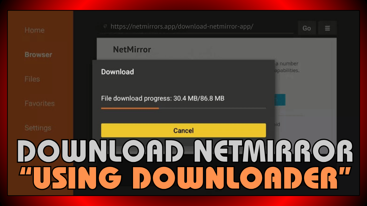 Download NetMirror APK using Downloader